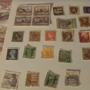 Vintage Stamp Collection with Multicolor Designs